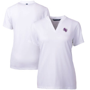 Women's Cutter & Buck White Stephen F Austin Lumberjacks Forge Blade V-Neck Top