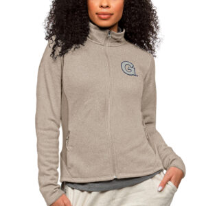 Women's Antigua Oatmeal Georgetown Hoyas Course Full-Zip Jacket