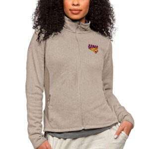 Women's Antigua Oatmeal Northern Iowa Panthers Course Full-Zip Jacket