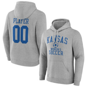 Men's  Gray Kansas Jayhawks Women's Soccer Pick-A-Player NIL Gameday Tradition Pullover Hoodie