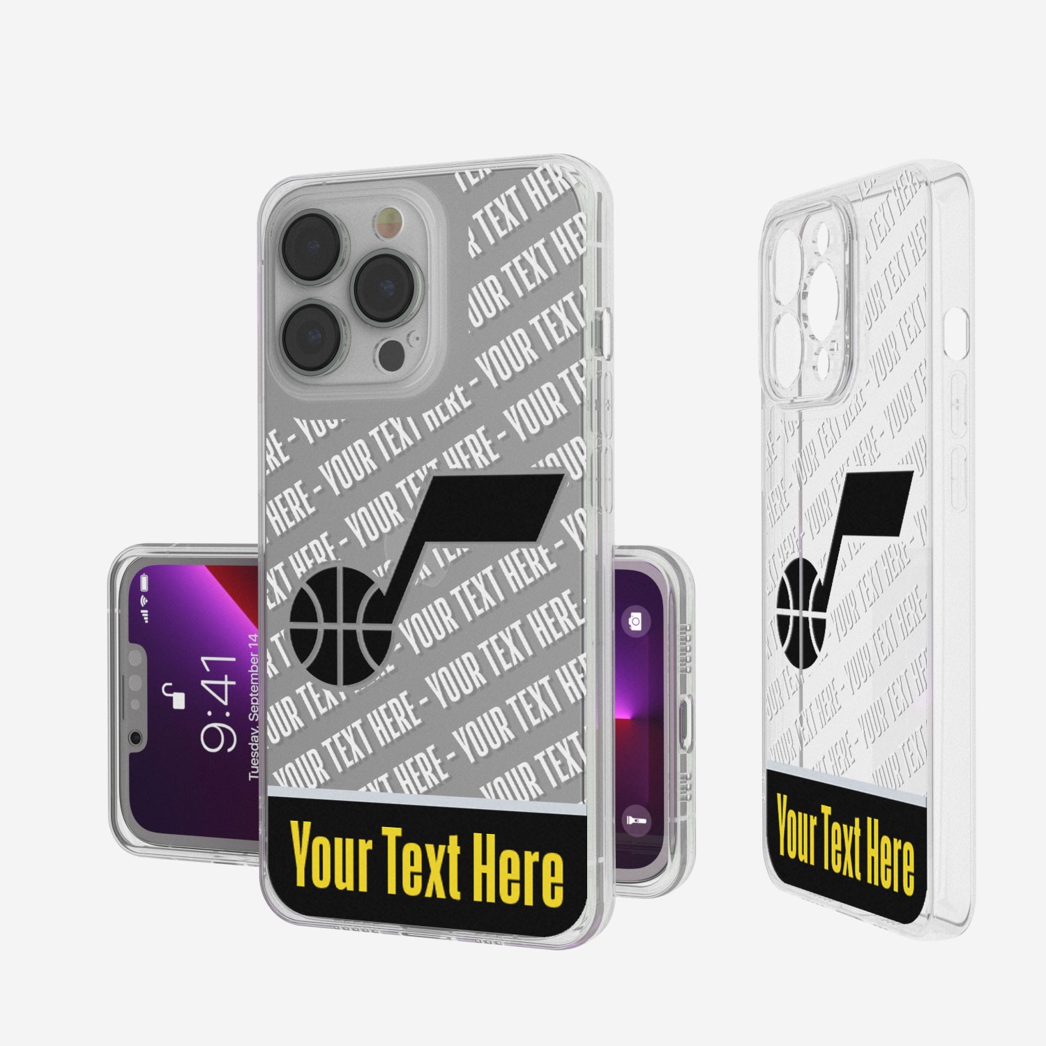 Utah Jazz Personalized Tilt Design iPhone Clear Case