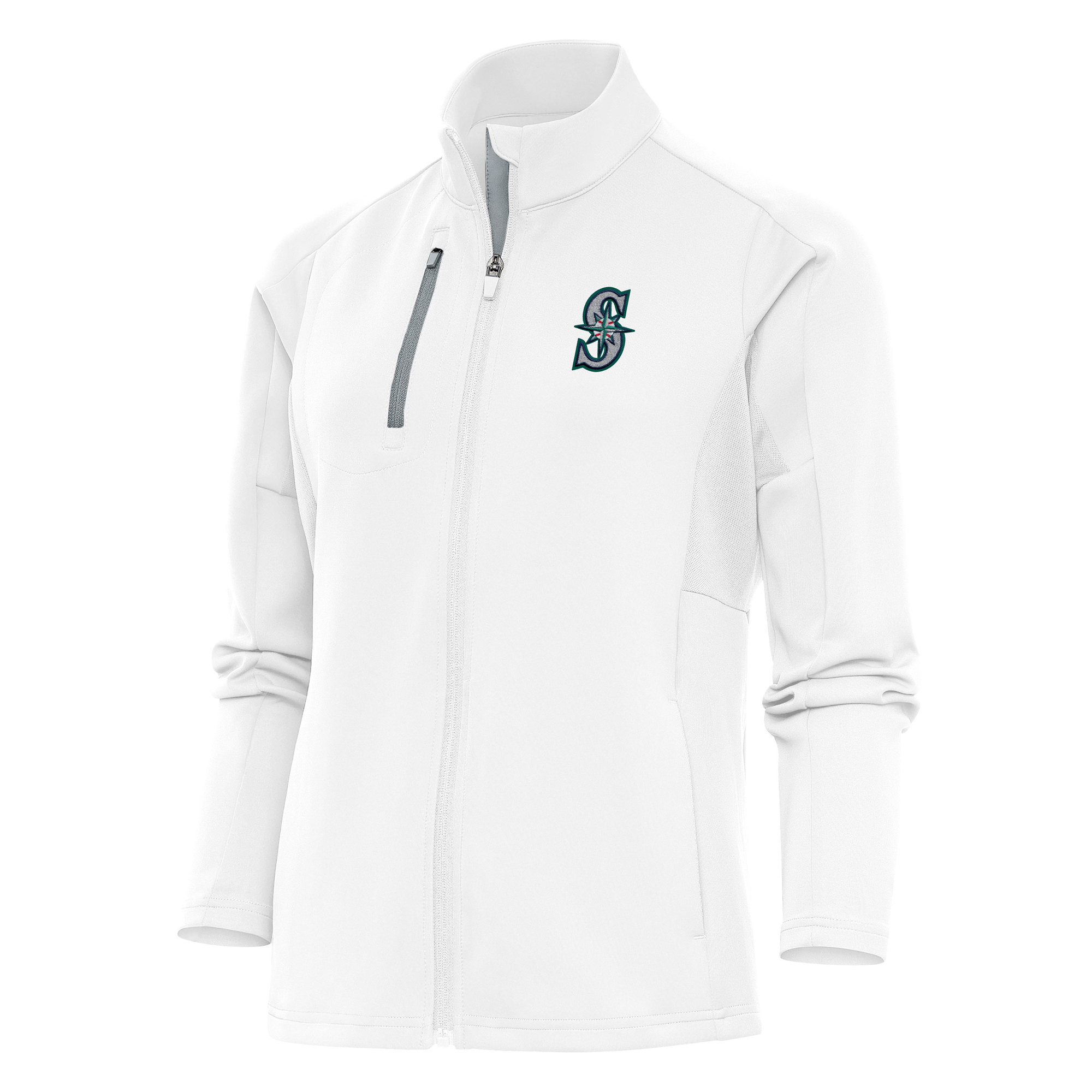 Women's Antigua White Seattle Mariners Logo Generation Full-Zip Jacket