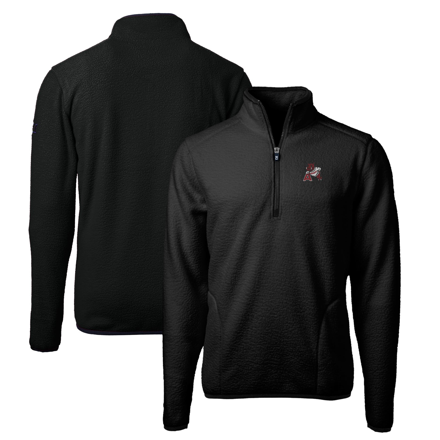 Men's Cutter & Buck Black Arkansas Razorbacks Vault Cascade Eco Sherpa Fleece Big & Tall Quarter-Zip Top - Image 2
