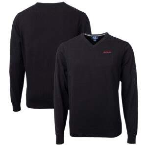 Men's Cutter & Buck Black Texas Tech Red Raiders Lakemont Tri-Blend Big & Tall V-Neck Pullover Sweater