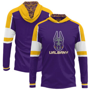 Men's ProSphere Purple UAlbany Great Danes Showtime Long Sleeve Hoodie T-Shirt