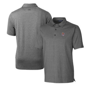 Men's Cutter & Buck Heather Charcoal LSU Tigers Forge Stretch Polo