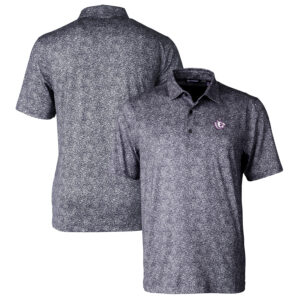 Men's Cutter & Buck Black TCU Horned Frogs Pike Constellation Stretch Polo