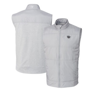 Men's Cutter & Buck Gray Cincinnati Bearcats Vault Stealth Hybrid Quilted Full-Zip Windbreaker Vest