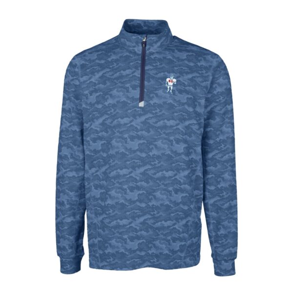 Men's Cutter & Buck Navy Houston Oilers Throwback Logo Big & Tall Traverse Camo Print Stretch Quarter-Zip Pullover Top - Image 6