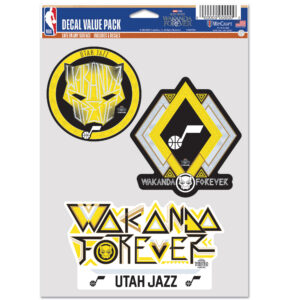WinCraft Utah Jazz Three-Pack Black Panther 2 Fan Decal Set