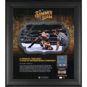 Liv Morgan Autographed Framed 15" x 17" SummerSlam 2022 Collage with a Piece of Match-Used Canvas - Limited Edition of 5