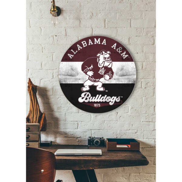 Alabama A&M Bulldogs 20'' x 20'' Retro Logo Circle Sign - Image 5