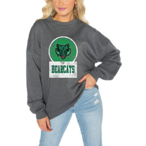 Women's Gameday Couture Charcoal Binghamton Bearcats Drop Shoulder Fleece Drop Pullover Sweatshirt