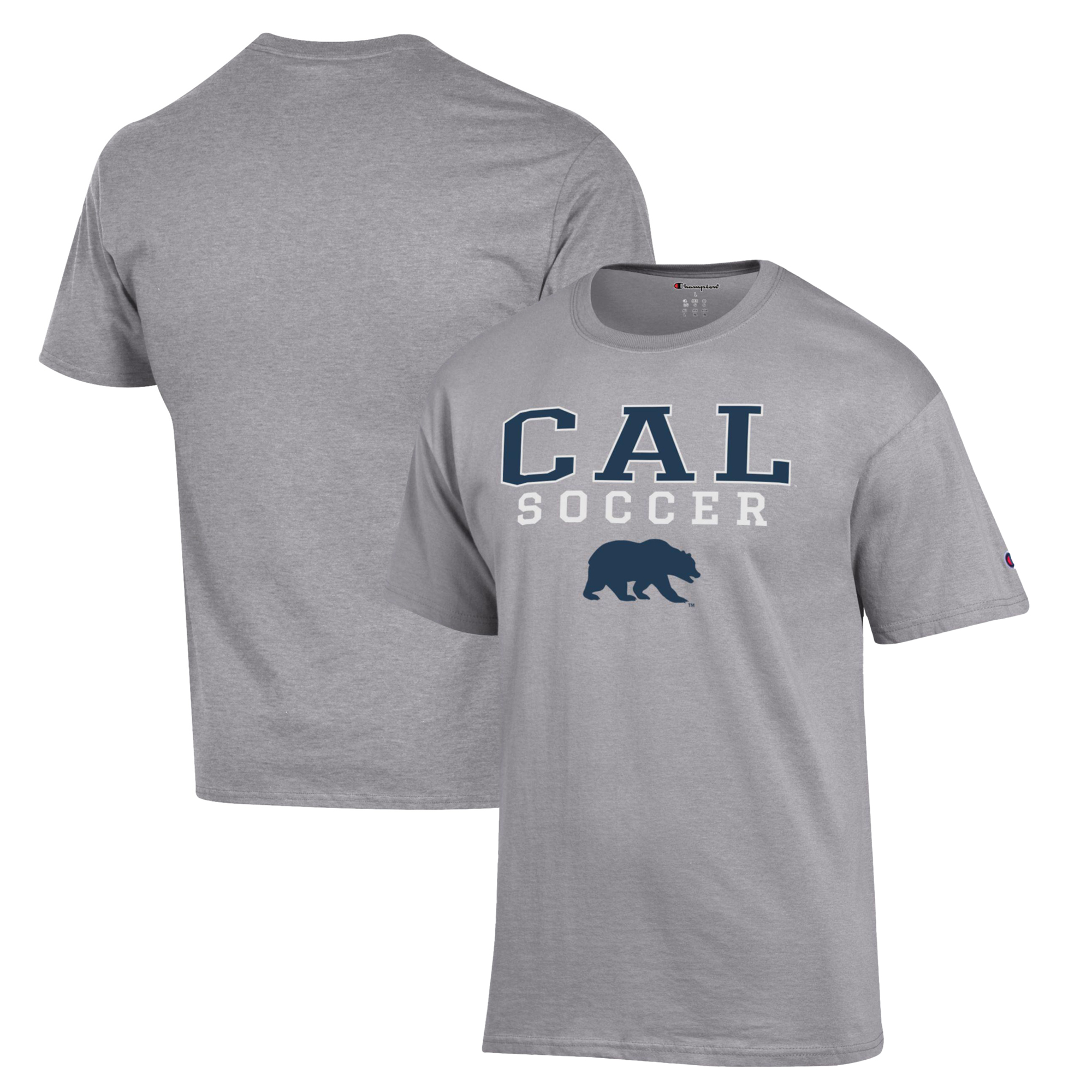 Men's Champion Gray Cal Bears Soccer Stack Logo T-Shirt - Image 2