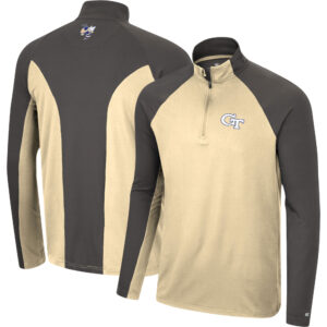 Men's Colosseum Gold/Charcoal Georgia Tech Yellow Jackets Two Yutes Raglan Quarter-Zip Windshirt