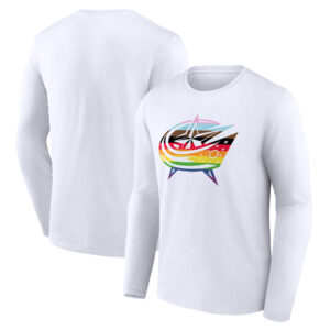 Men's White Columbus Blue Jackets Team Pride Logo Long Sleeve T-Shirt