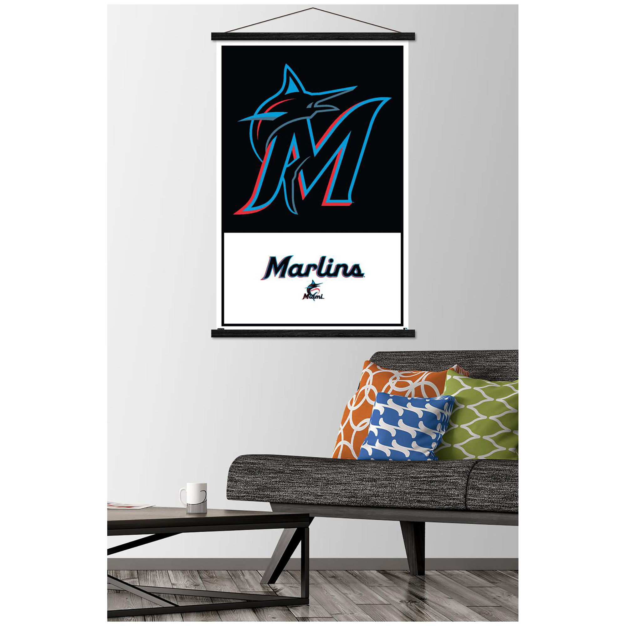 Miami Marlins 24" x 34.75" Magnetic Framed Logo Poster - Image 9