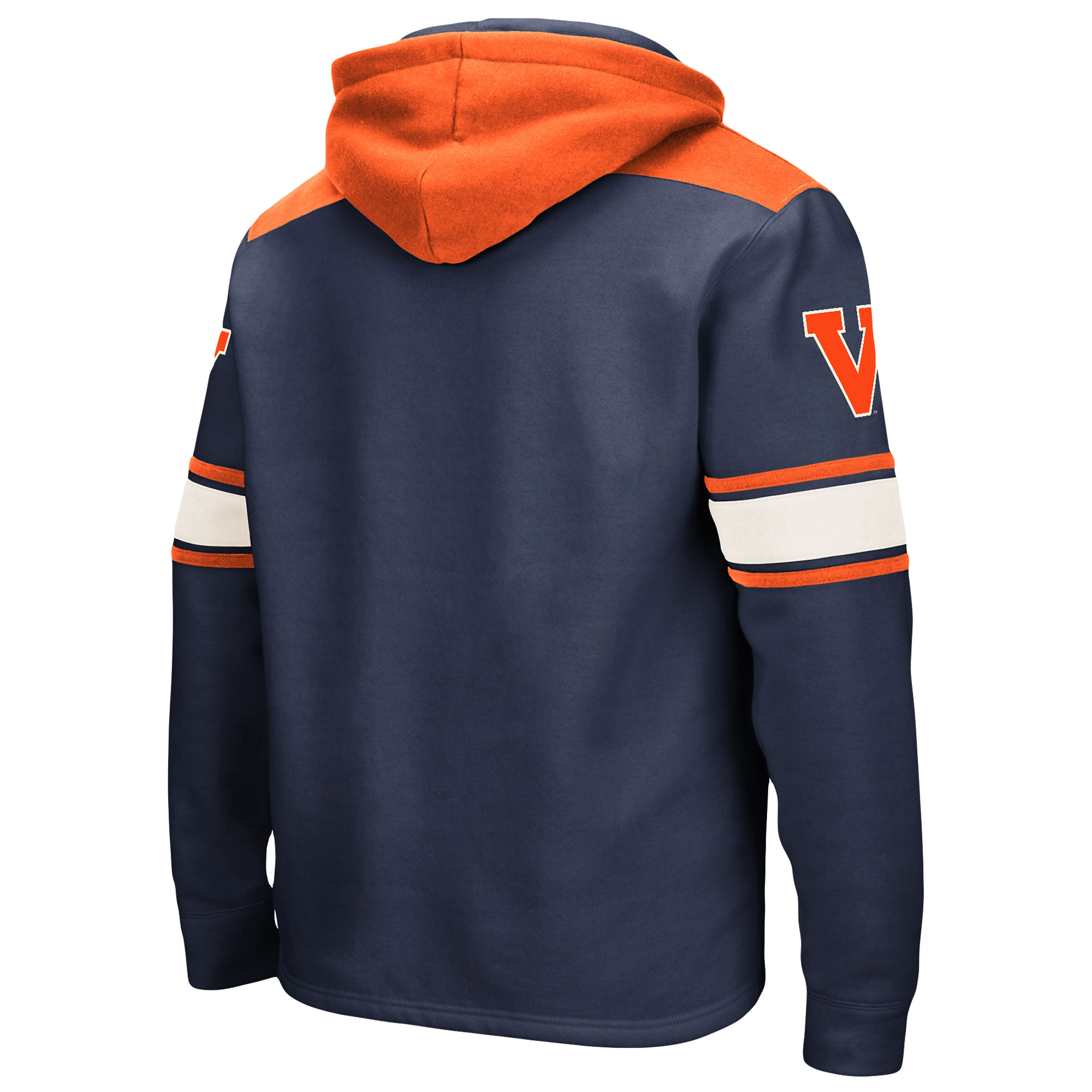Men's Colosseum Navy Virginia Cavaliers 2.0 Lace-Up Pullover Hoodie - Image 4