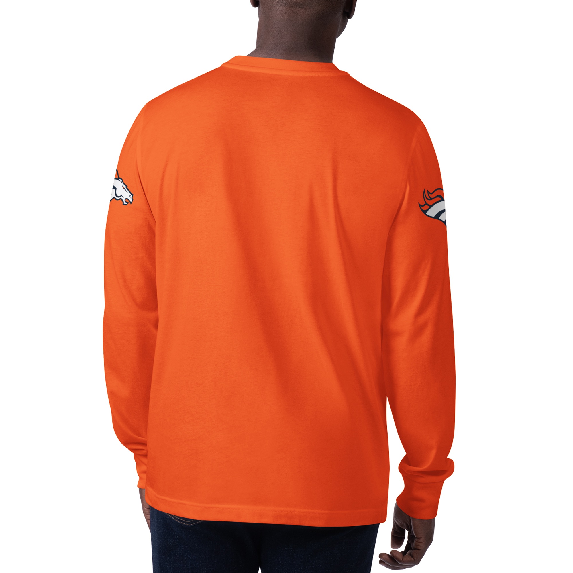 Men's Starter Orange Denver Broncos Clutch Hit Long Sleeve T-Shirt - Image 5