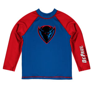Toddler Vive La Fete  Royal/Scarlet DePaul Blue Demons Solid Contrast Contrast Rash Guard