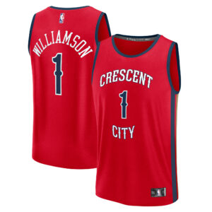 Youth Fanatics Zion Williamson Red New Orleans Pelicans Fast Break Player Jersey - Statement Edition
