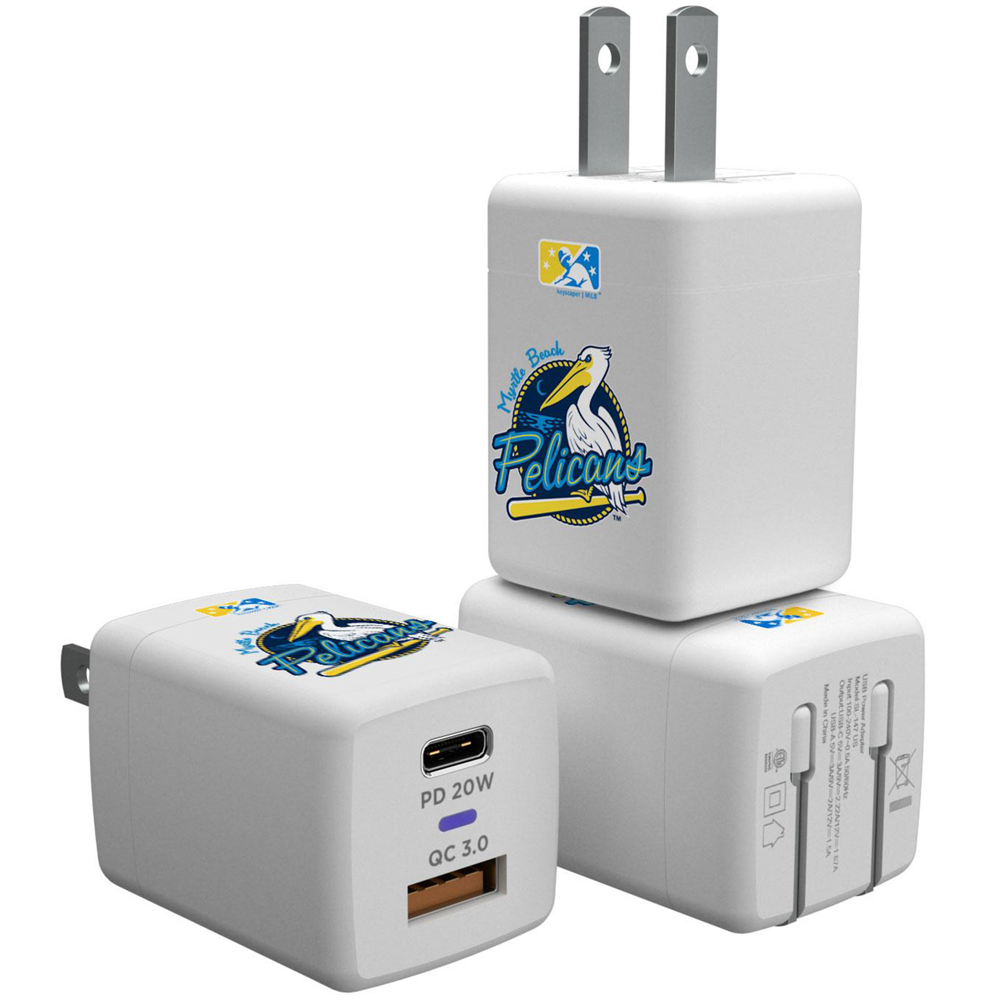 Myrtle Beach Pelicans USB A/C Charger