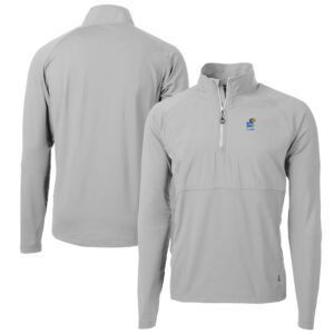 Men's Cutter & Buck  Heather Gray Louisville Cardinals Alumni Logo Mainsail Sweater Knit Fleece Full-Zip Vest