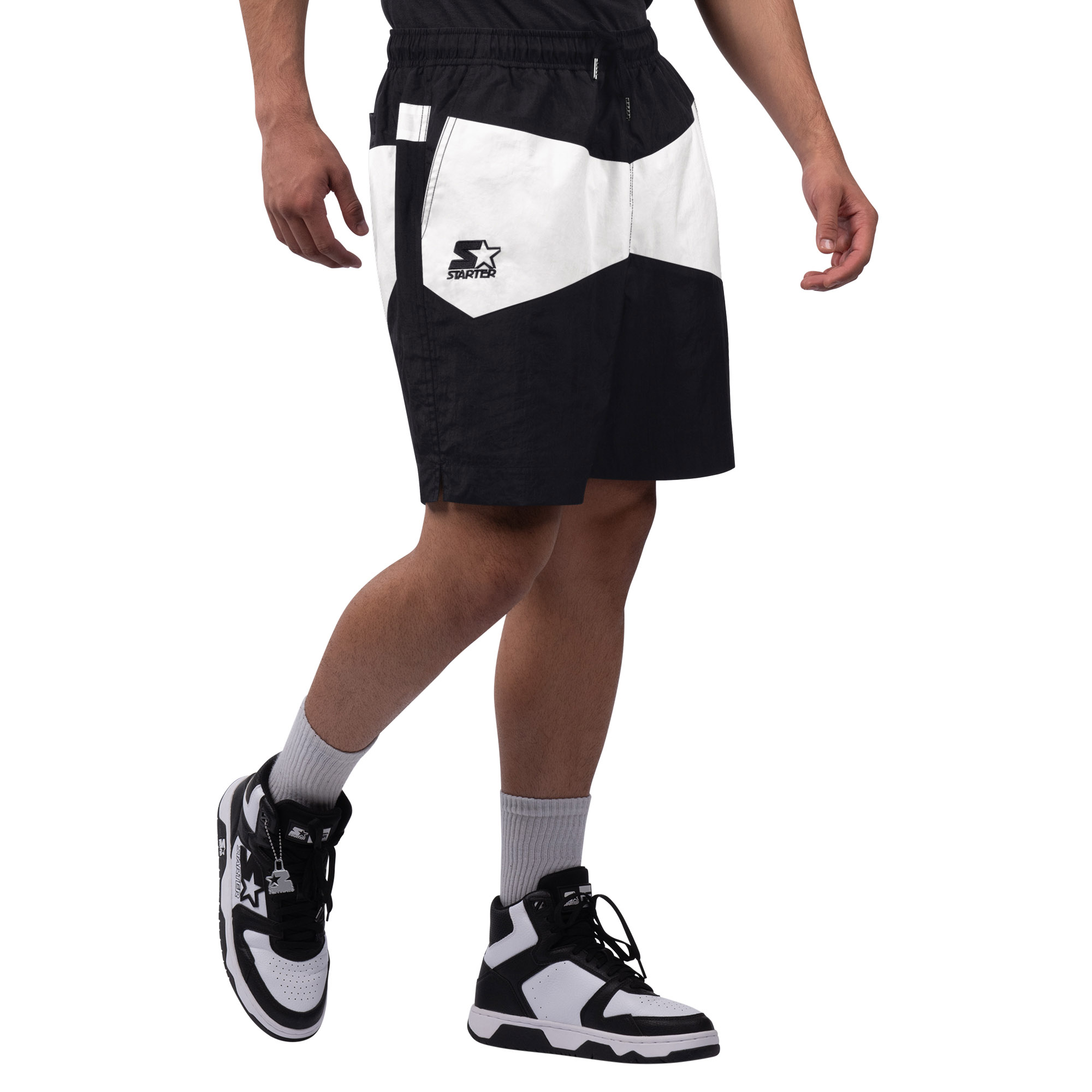 Men's Starter x NHL Black Ice Black/White Boston Bruins Linechange Shorts - Image 3