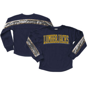 Girls Youth Gameday Couture  Navy Northern Arizona Lumberjacks Guess Who's Back Long Sleeve T-Shirt