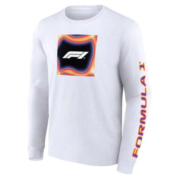Men's White Formula 1 Heat Map Long Sleeve T-Shirt - Image 6