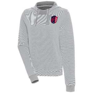 Women's Antigua  Gray St. Louis City SC Axe Bunker Tri-Blend Pullover Hoodie