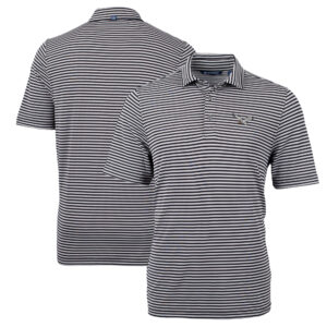 Men's Cutter & Buck  Black Philadelphia Eagles Gridiron Classics Big & Tall Virtue Eco Pique Stripe Recycled Polo