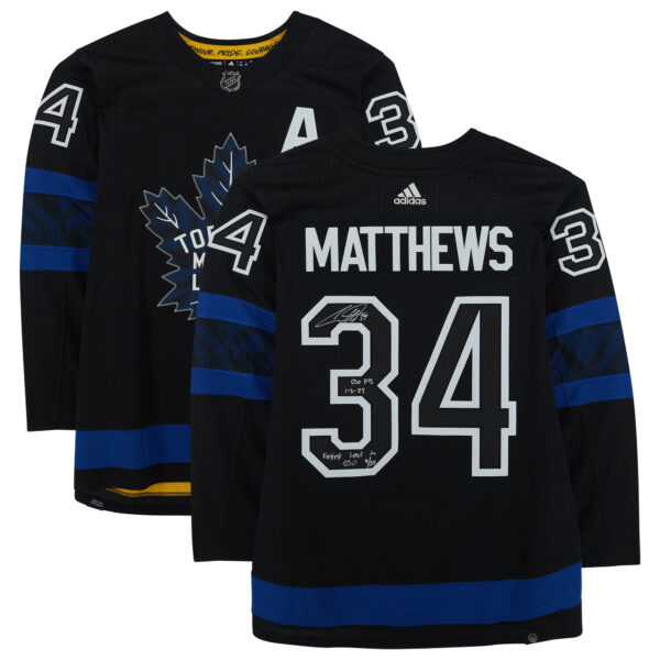 Auston Matthews Toronto Maple Leafs Autographed adidas Authentic #34 Jersey with "500 PTS, 1-3-23" and "Fastest Leaf to 500" Inscriptions - Limited Edition of 34