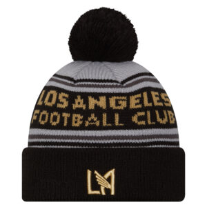 Men's New Era Black LAFC Evergreen Cuffed Knit Hat with Pom