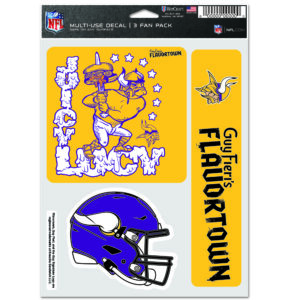 WinCraft Minnesota Vikings NFL x Guy Fieri’s Flavortown 5.5'' x 7.75'' Three-Pack Fan Decal Set