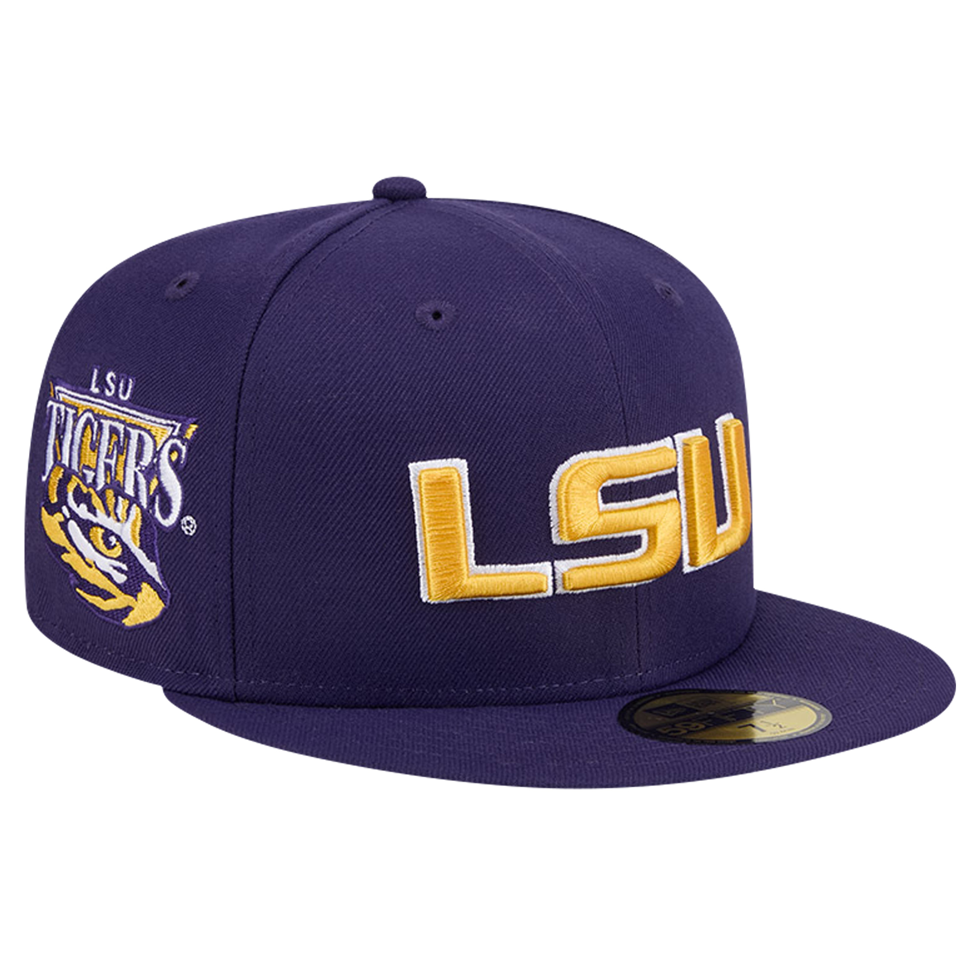 Men's New Era Purple LSU Tigers Throwback 59FIFTY Fitted Hat - Image 10