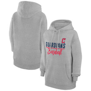 Women's G-III 4Her by Carl Banks  Heather Gray Cleveland Guardians Team Fleece Pullover Hoodie