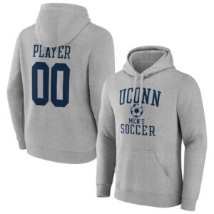 Men's  Gray UConn Huskies Men's Soccer Pick-A-Player NIL Gameday Tradition Pullover Hoodie