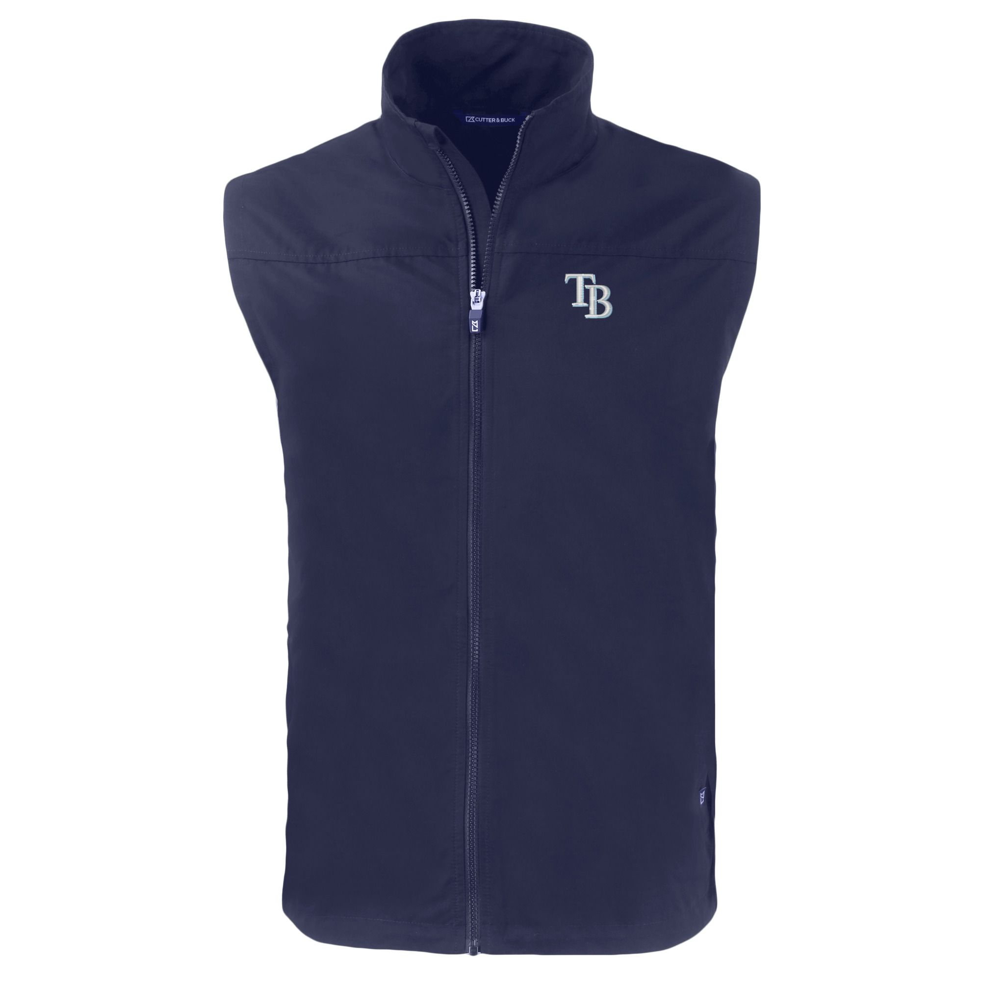 Men's Cutter & Buck Navy Tampa Bay Rays Charter Eco Recycled Full-Zip Vest - Image 3