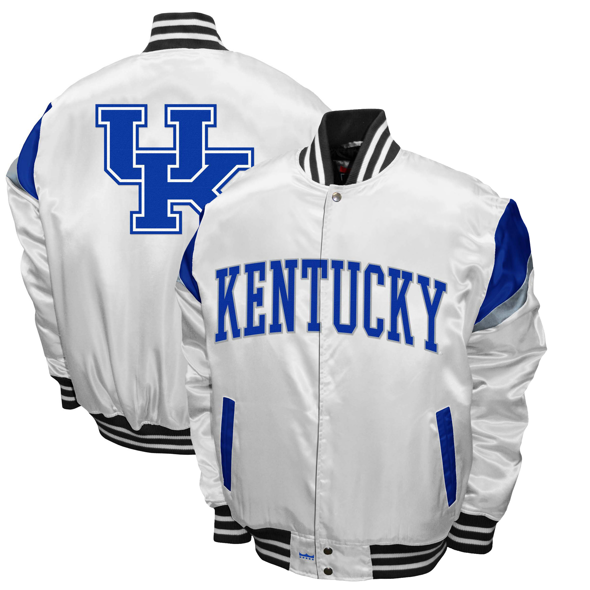 Men's Franchise Club White Kentucky Wildcats Power Satin Full-Snap Jacket - Image 2