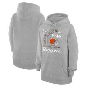Unisex Starter  Heather Gray Cleveland Browns Arch Team Fleece Pullover Hoodie