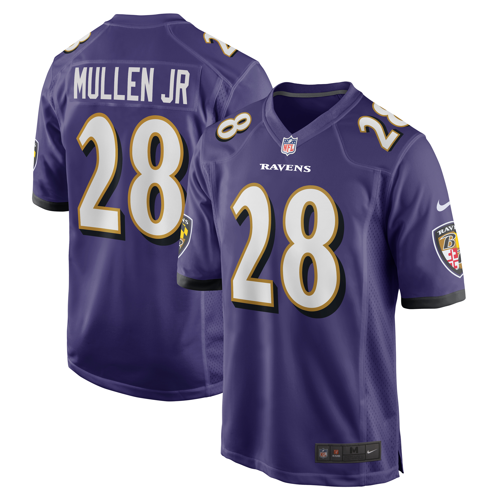 Men's Nike Trayvon Mullen Jr. Purple Baltimore Ravens Team Game Jersey - Image 8
