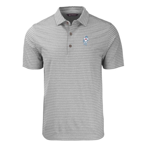 Men's Cutter & Buck  Heather Gray Houston Oilers Throwback Forge Eco Heather Stripe Stretch Recycled Polo - Image 3