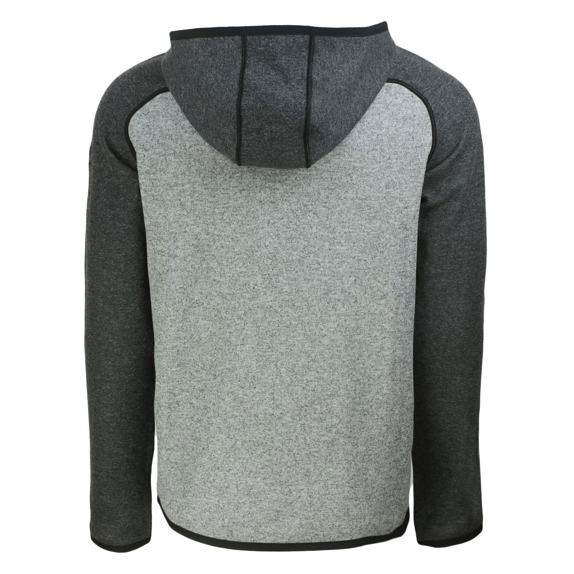Men's Cutter & Buck Heather Gray/Heather Charcoal Chicago Bears Throwback Mainsail Sweater-Knit Full-Zip Hoodie - Image 4
