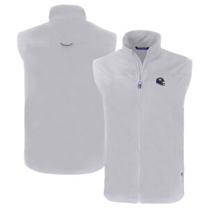 Men's Cutter & Buck  Gray New York Giants Helmet Charter Eco Recycled Full-Zip Vest