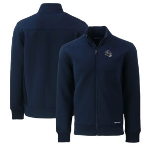 Men's Cutter & Buck Navy Tennessee Titans Helmet Roam Eco Recycled Full-Zip Jacket