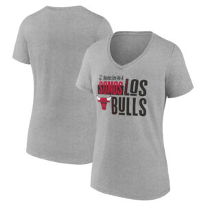 Women's  Gray Chicago Bulls Noches Ene-Be-A Training V-Neck T-Shirt