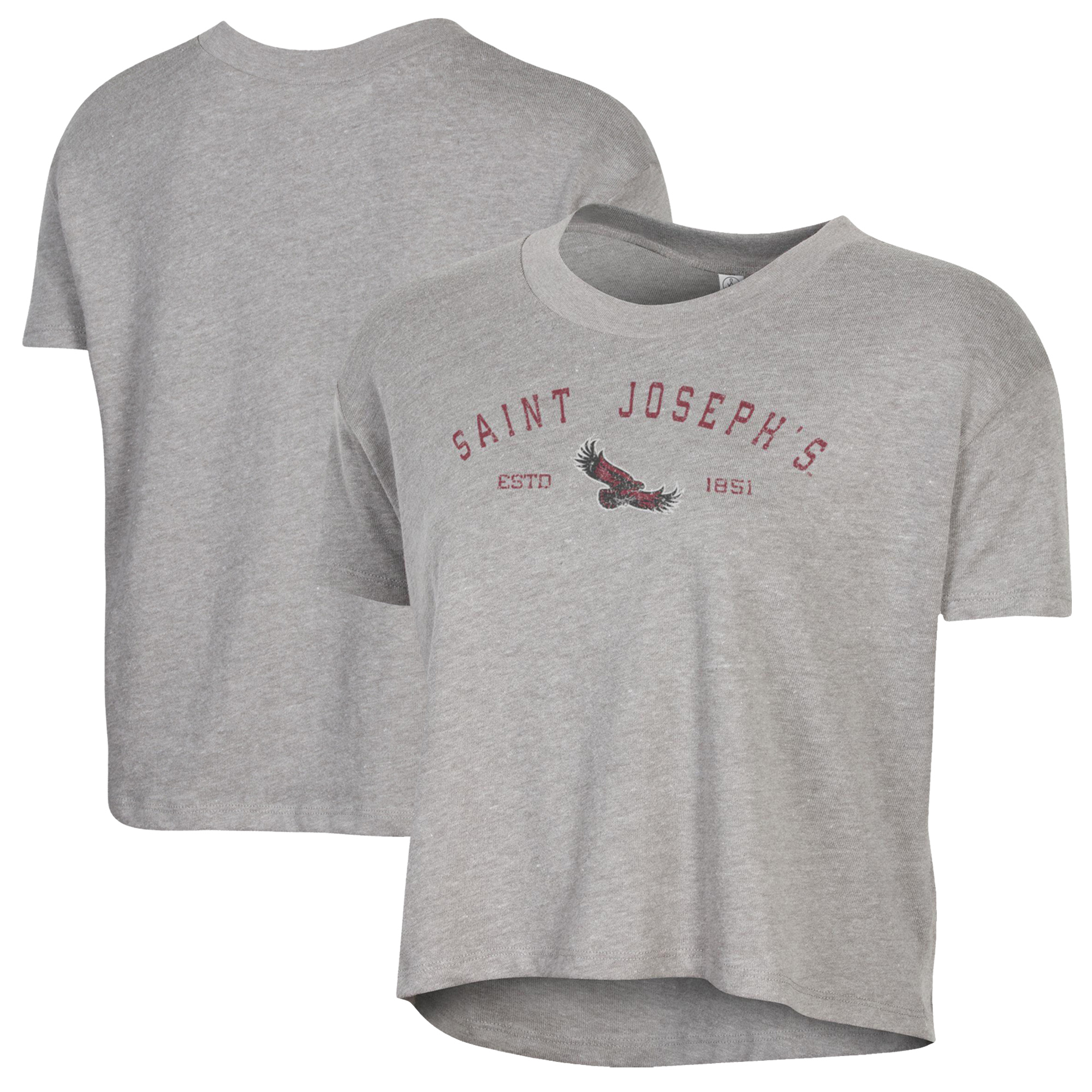 Women's Alternative Apparel Gray Saint Joseph's Hawks Retro Jersey Headliner Cropped T-Shirt