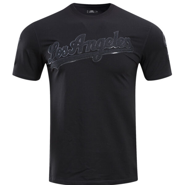 Men's Pro Standard Black Los Angeles Dodgers Triple Black Pro T-Shirt - Image 7