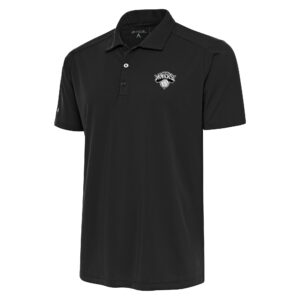 Men's Antigua Gray New York Knicks Big & Tall Metallic Logo Tribute Desert Dry Polo